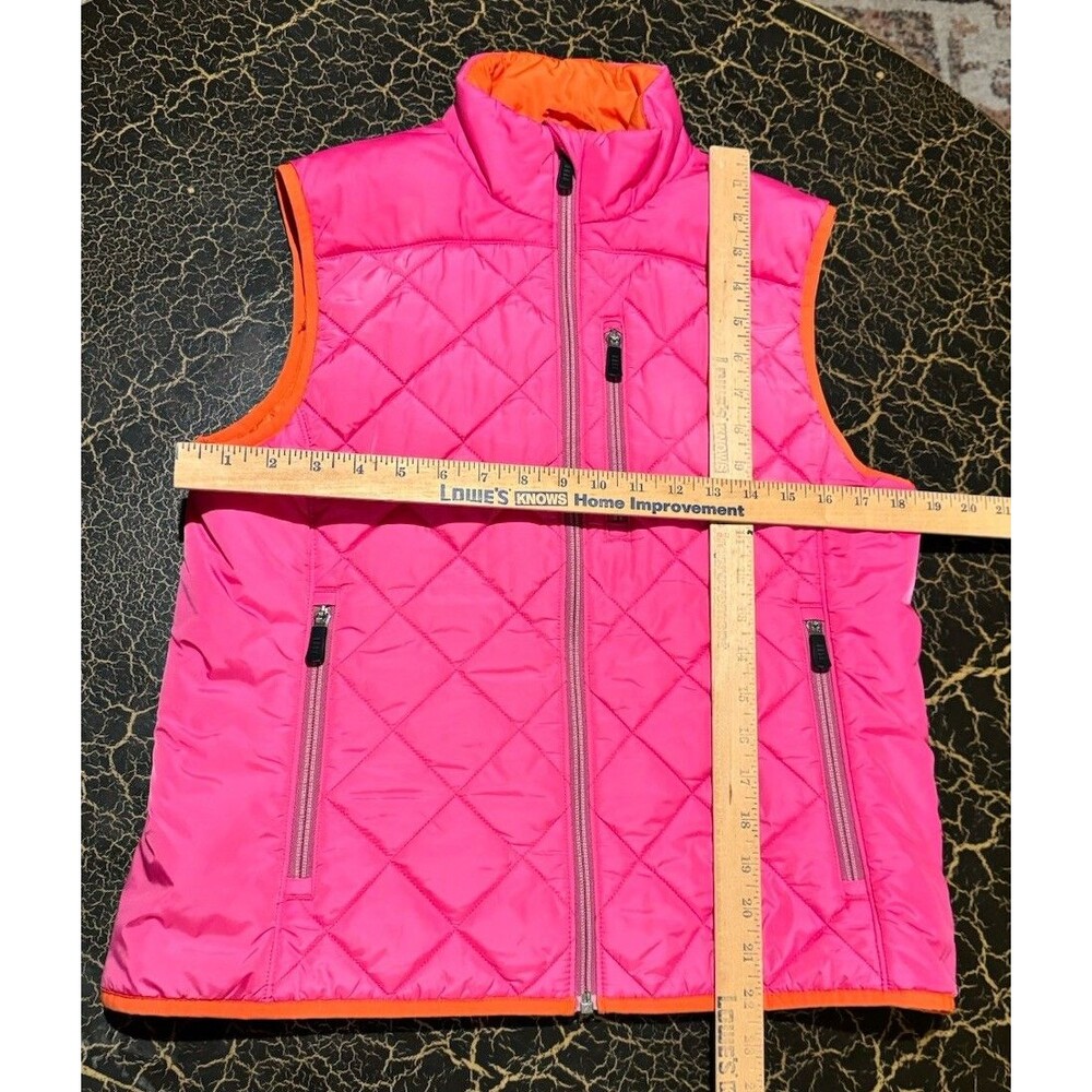Lands' End Pink Puffer Vest size small (4-6) Quilted Full Zipper Pockets - Picture 4 of 4